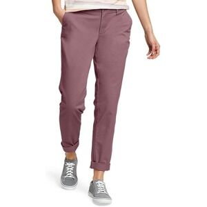 Eddie Bauer Pants Womens 10 Legend Wash Boyfriend Violet Mid Rise Slim Chino New